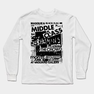 Black Flag / Subhumans / Adolescents Punk Flyer Long Sleeve T-Shirt